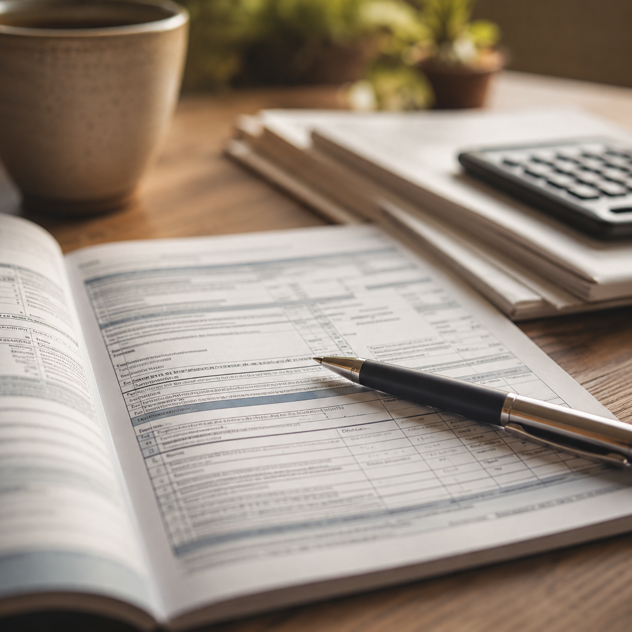 Tax documents and financial planning materials